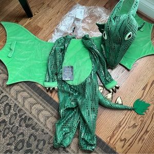 NWT Pottery barn green dragon costume- 3T